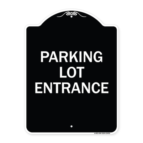 Parking Entrance Parking Lot Entrance Heavy-Gauge Aluminum Sign, 24" x 18", BW-1824-23450